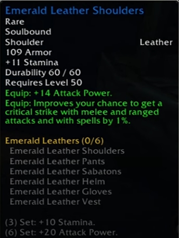 wow sod phase 3 emerald leather shoulders